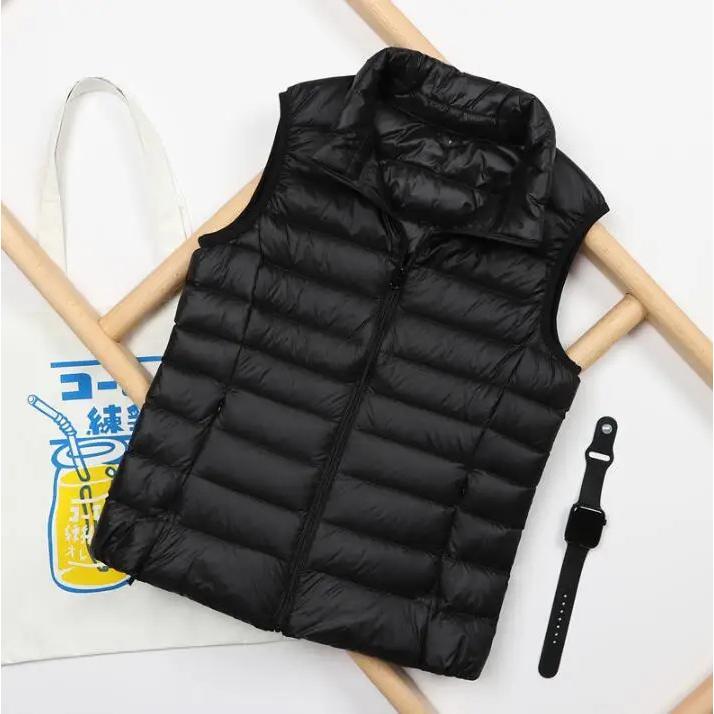 Autumn and Winter Down Vest Women's Short Ultra-light Duck Down Jacket Windproof Vest Warm Women's Sleeveless Jacket