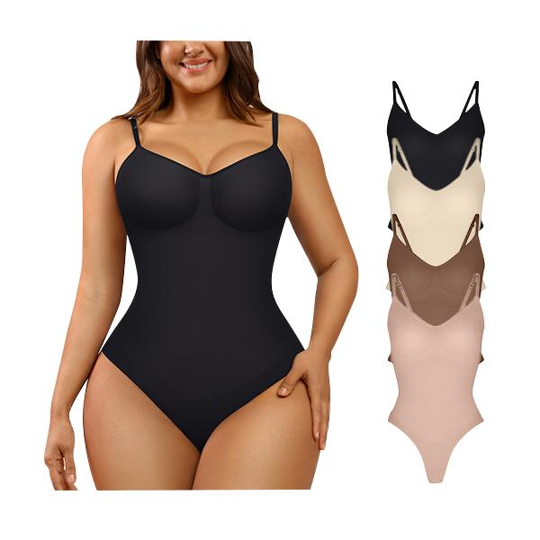 FeelinGirl Seamless Covered Bust Jumpsuit Thong Bodysuit Fit Womenswear Comfort Shapewear 6 Breathable Hip