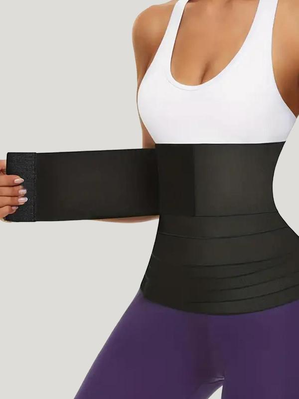 Women's Solid High Stretch Velcro Abdominal Binder, Adjustable Tummy Control Waist Trainer, Women's Shapewear