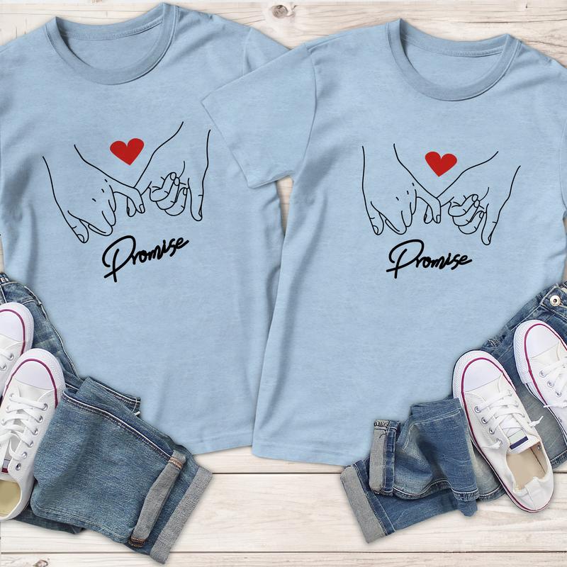 Promise Couple Matching T-Shirt, Comfort Cotton, Size For All Body, Shirts For Couples, Gift For Husband Wife Style Casual Comfortable