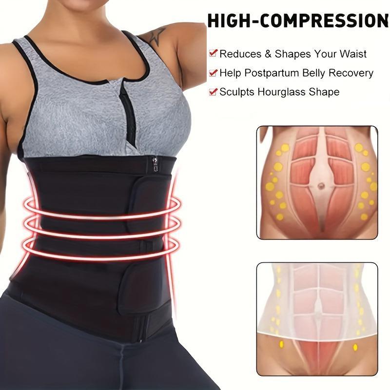 Summer Women's Basic Zipper Waist Trainer, Workout Clothes Waist Cincher for Women, Sports & Outdoor Accessories, Christmas Gift