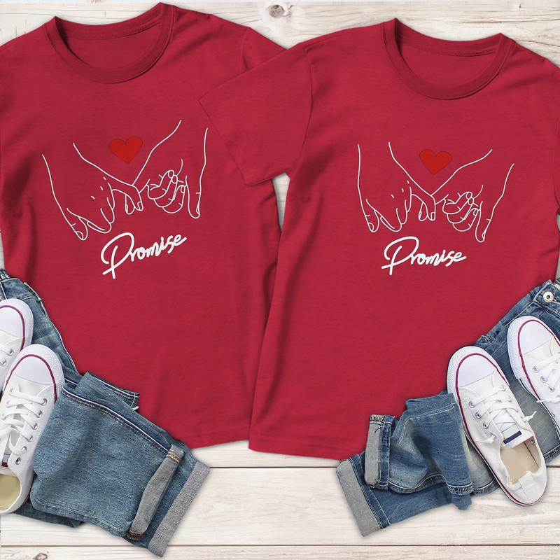 Promise Couple Matching T-Shirt, Comfort Cotton, Size For All Body, Shirts For Couples, Gift For Husband Wife Style Casual Comfortable