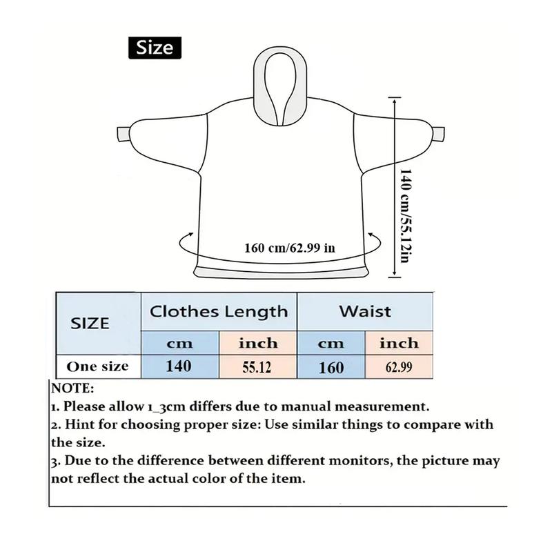 [Free shipping on 2 items] Cute Cartoon Pattern Wearable Hooded Blanket for Women Men, Christmas Gift Oversized Wearable Hooded Blanket Sweatshirt Pullover Loungewear Womenswear Pajamas Large Warm and Cozy With Large Pocket