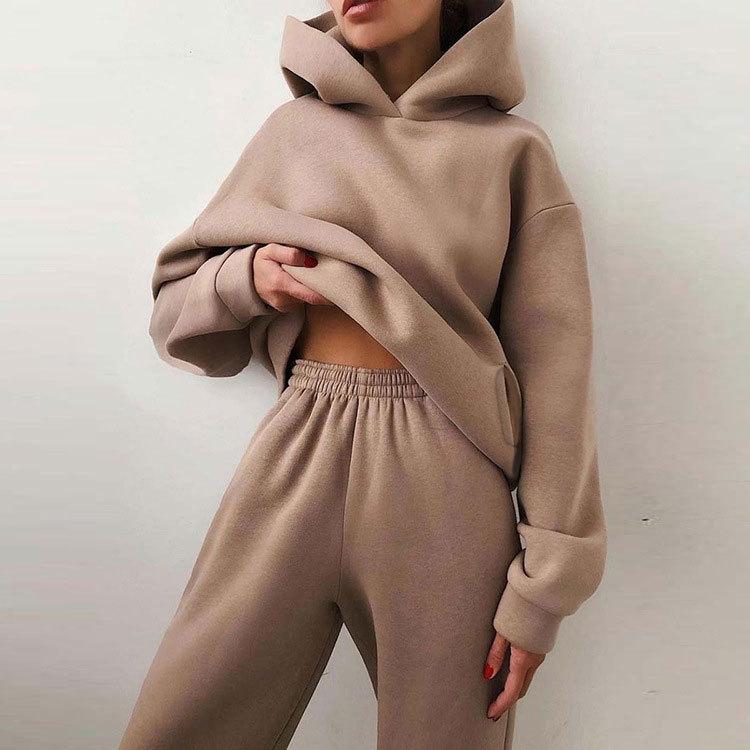 2024 New Women's Clothing Autumn Sweater Suit Solid Color Casual Fashion Sports Trousers Two-Piece Set