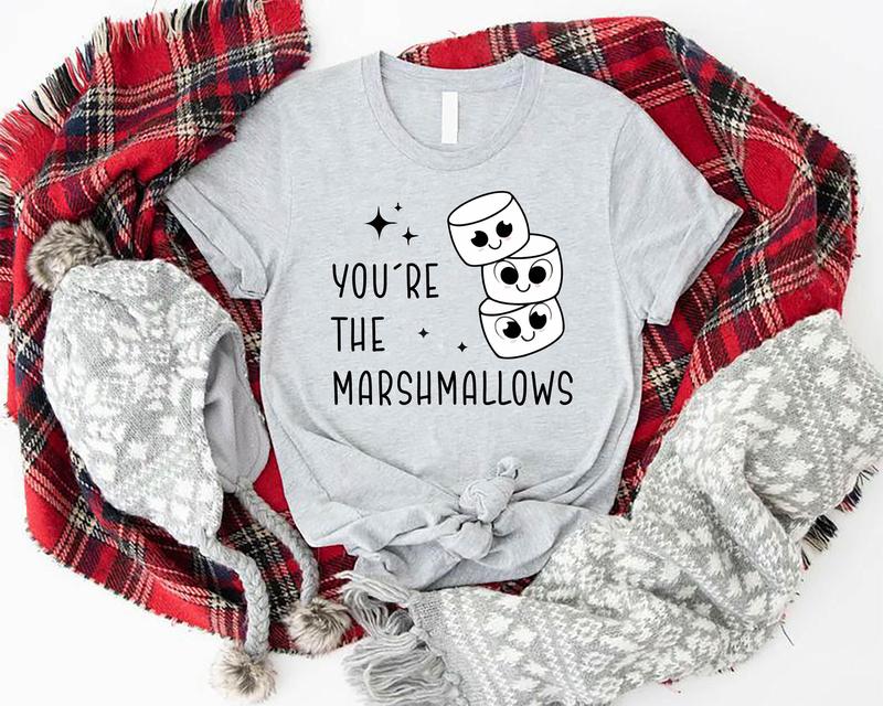 You're The Marshmallows To My Hot Cocoa Shirt, Christmas Couples Shirt, Funny Christmas Matching Shirts, Cute Husband Wife Christmas Gift