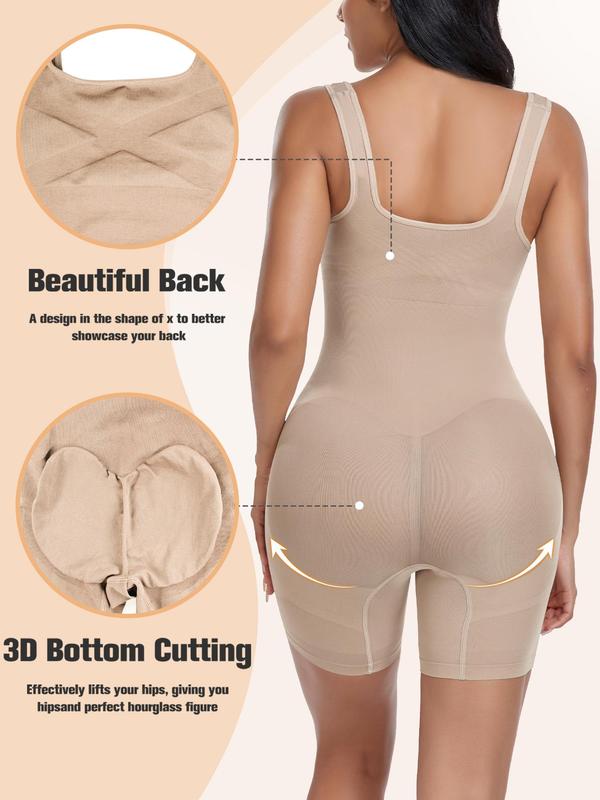 Women's Open Bust Tummy Control Shapewear Bodysuit Seamless Mid-Thigh Body Shapewear for a Snatched Waist Underbust Bodysuit Christmas