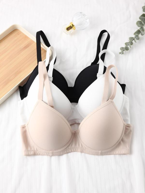 Women's Underwire Back To School Push Up Bra, Basic Adjustable Strap Plunge Lingerie, Fall Bralette, Lingerie Underwear Sets for Women, Women's Lingeries for Daily Wear 90s Clothes