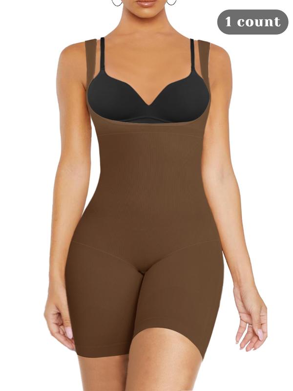 Women's Open Bust Tummy Control Shapewear Bodysuit Seamless Mid-Thigh Body Shapewear for a Snatched Waist Underbust Bodysuit Christmas