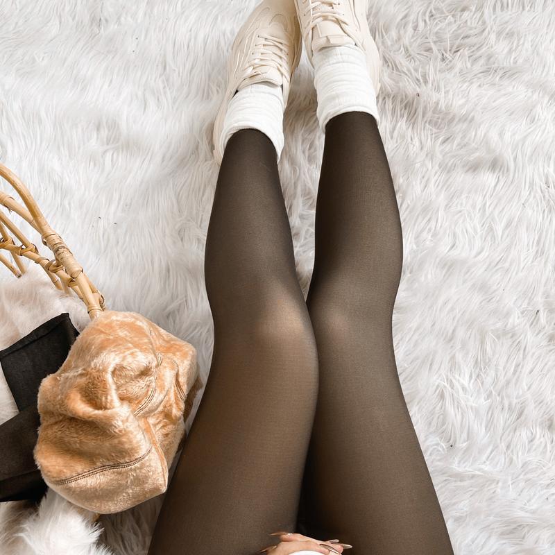 THE ORIGINAL! 4 SHADES • SIZE XS - 3XL • MAGIC FLEECE LINED LEGGINGS • CLOSED FOOT (LOOKS LIKE PANTYHOSE) Winter Comfort Fleece Tights Available in Plus Size and Brown Fur