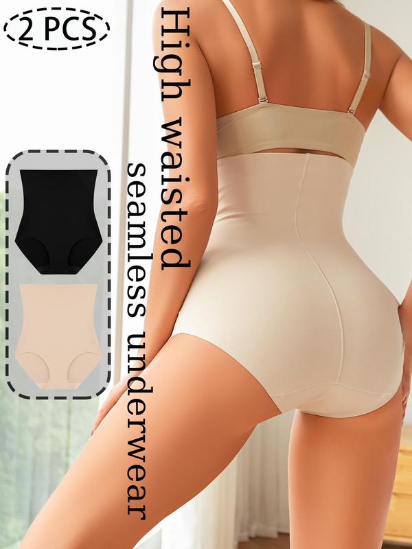 Women's Solid High Waist Knicker, Casual Breathable Comfortable Seamless Panty for Daily Wear, Women's Underwear for All Seasons