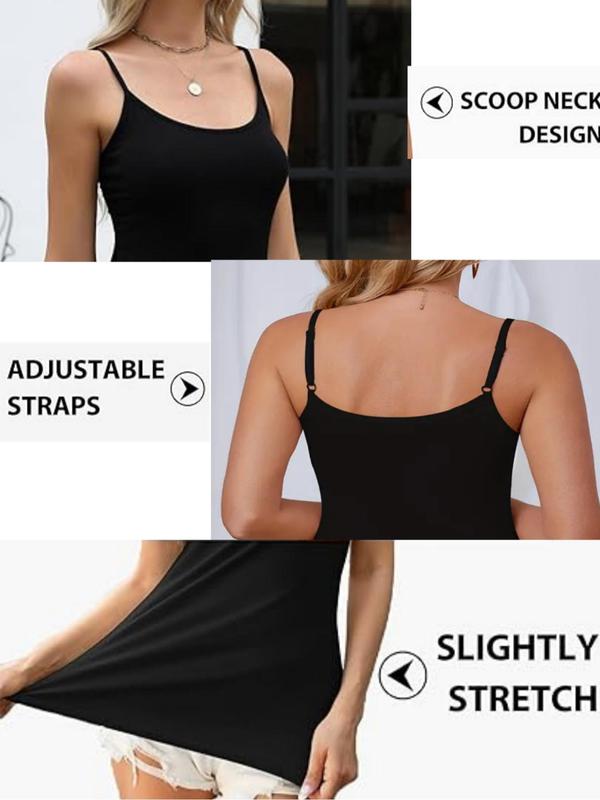 Women's Minimalist Solid Adjustable Strap Sleep Cami Top,  Clean Girl Clothes for School, Casual Comfy Spaghetti Strap Sleeveless Top for Daily Home Wear, Ladies Sleepwear for All Seasons