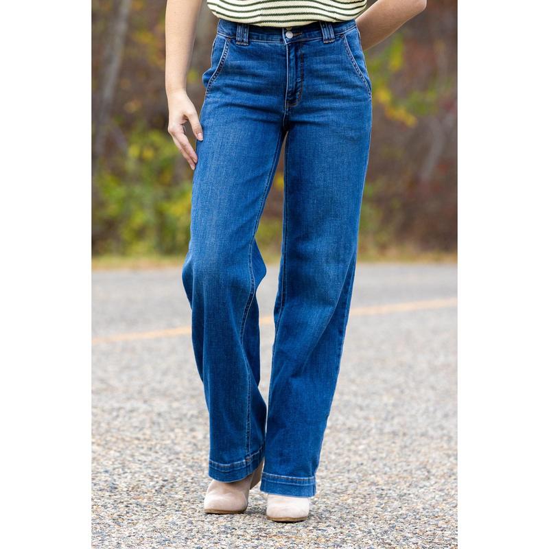 The Bella from Judy Blue: High-Rise Wide Leg Denim