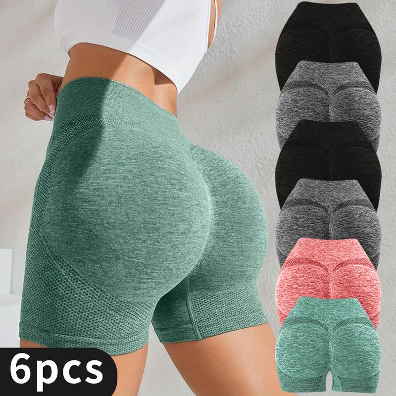 6-Pack High-Waisted Boyshorts - Tummy Control, Butt Lifting, Breathable Shorts with Elegant Style and Assorted Solid Colors Shapewear Womenswear