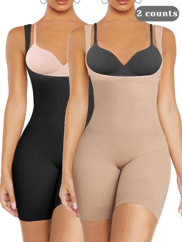 Women's Open Bust Tummy Control Shapewear Bodysuit Seamless Mid-Thigh Body Shapewear for a Snatched Waist Underbust Bodysuit Christmas