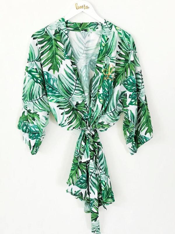 Tropical Bridesmaid Gift, Beach Bridesmaid Gift, Beach Bride Robe, Tropical Bride Gift, Tropical Bridesmaid Robe, Tropical Bachelorette, Wedding Gift, Bride Robe, Engagement Gift