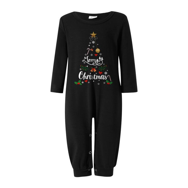 Family Christmas Pajamas Matching Pajamas for Family, Xmas PJs Sets Holiday Sleepwear String Lights Christmas Tree Print Tops Plaid Pants