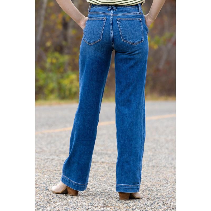 The Bella from Judy Blue: High-Rise Wide Leg Denim