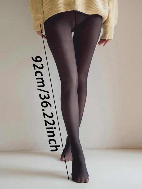 Women's Plain Heart Print Tights, Casual Comfy Warm Pantyhose for Fall & Winter, Women's Stockings for Daily Wear