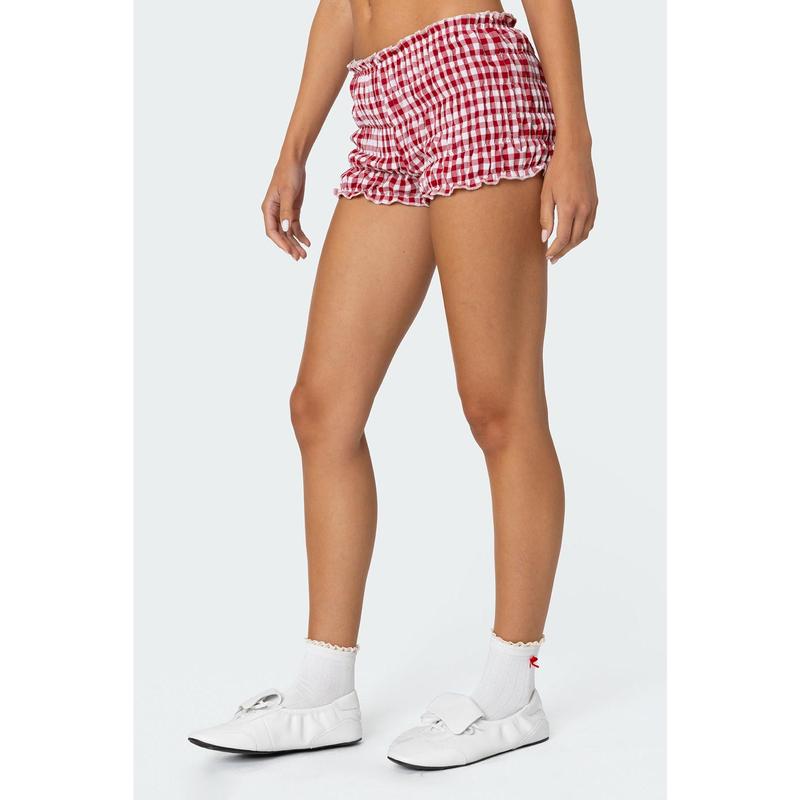 Gingham Scrunch Shorts