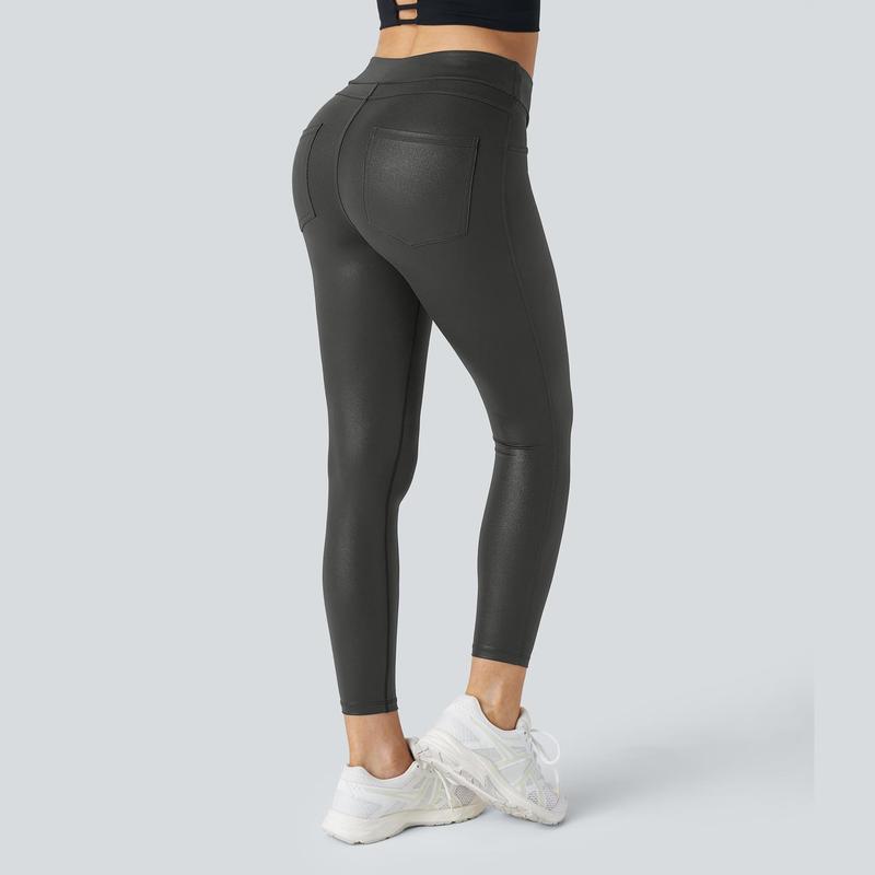 Halara Softlyzero™ Faux Leather High Waisted Back Side Pocket Work Leggings