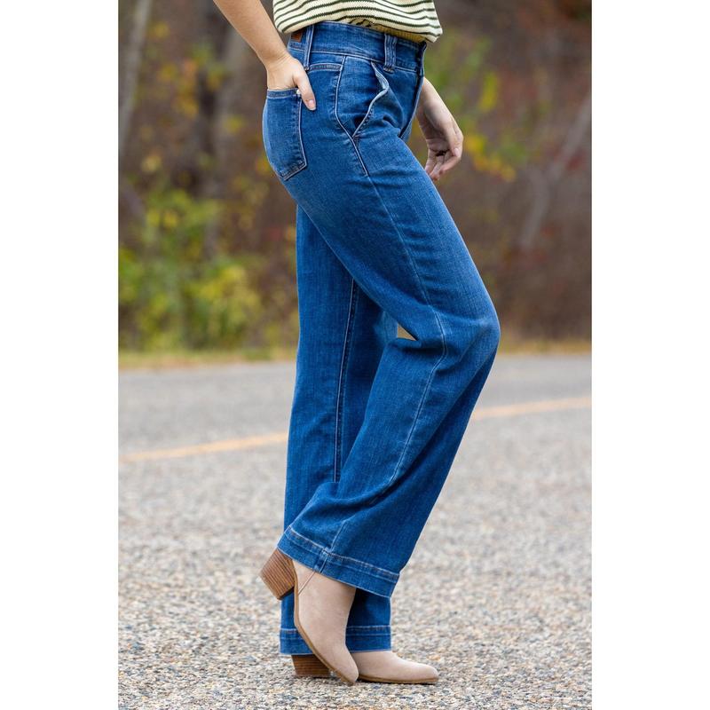 The Bella from Judy Blue: High-Rise Wide Leg Denim