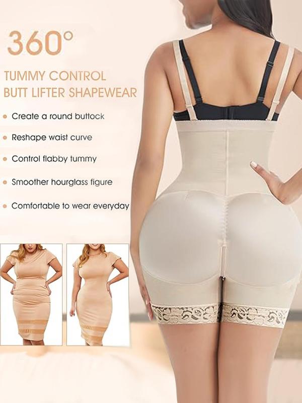 Women's Back To School Plain Contrast Lace Zipper Front Shapewear Romper with Detachable Adjustable Strap, Fall Wear, Adjustable Hook & Eye Closure Bodysuit, Fall Shapewear Tummy Control Fajas Para Mujer, High Waist Tummy Control Body Shapewear Sexy