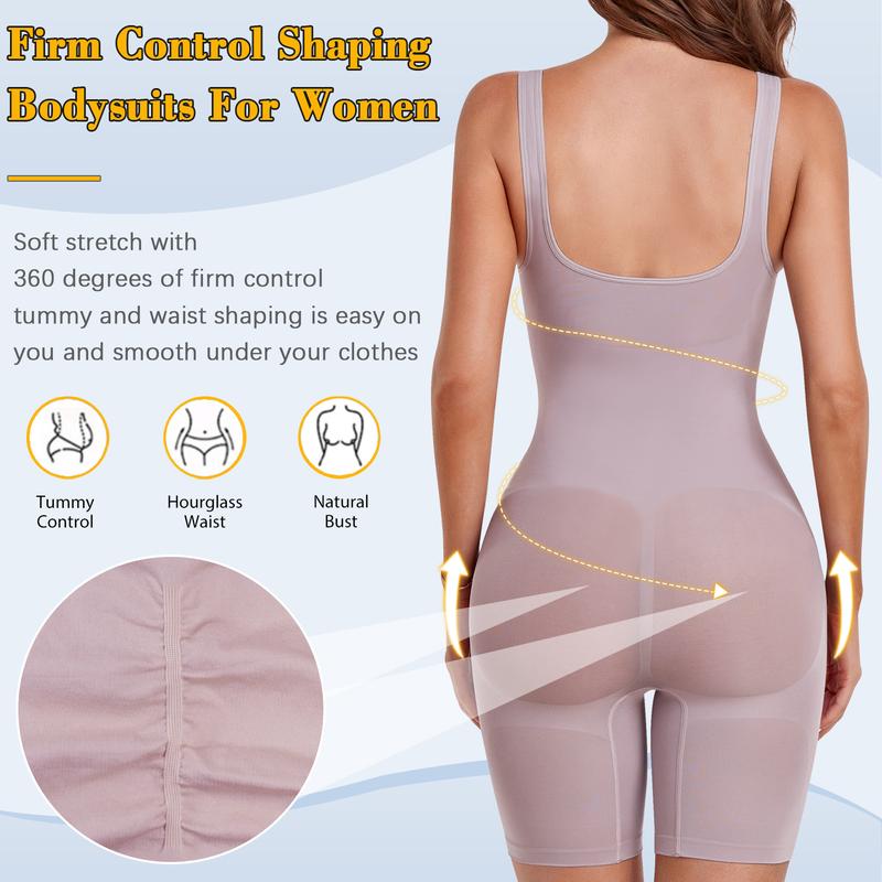 Women's Shapewear Bodysuit - Tummy Control Seamless Butt Lifting Workout Bodycon Shorts One Piece Body Shaper Jumpsuit