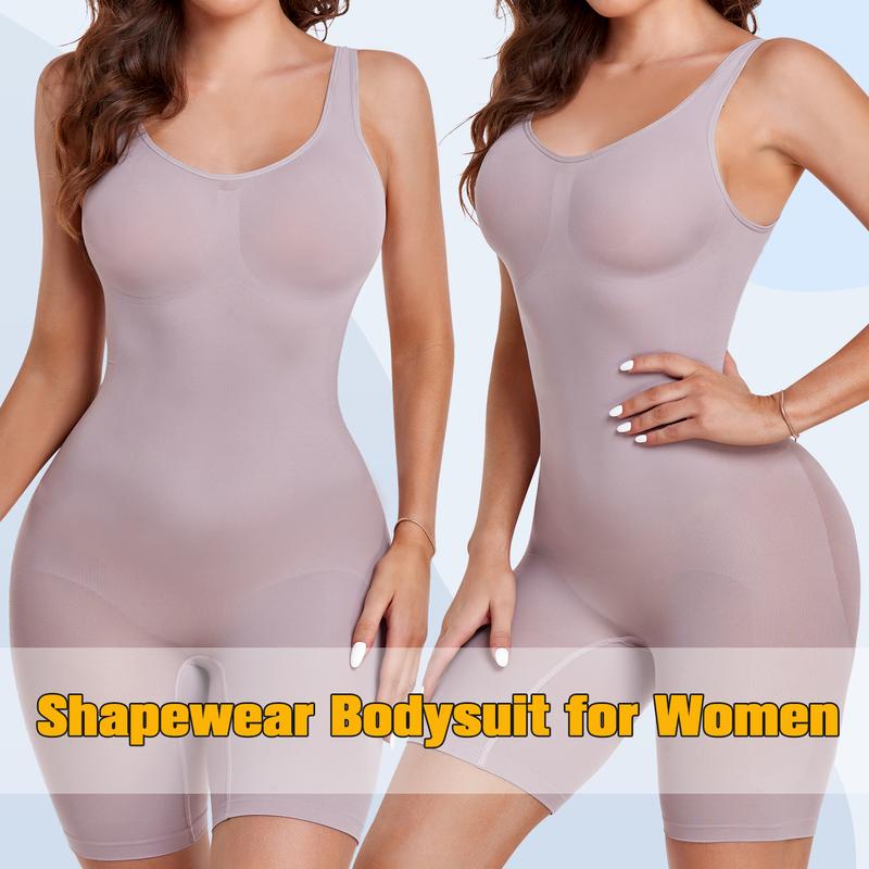 Women's Shapewear Bodysuit - Tummy Control Seamless Butt Lifting Workout Bodycon Shorts One Piece Body Shaper Jumpsuit