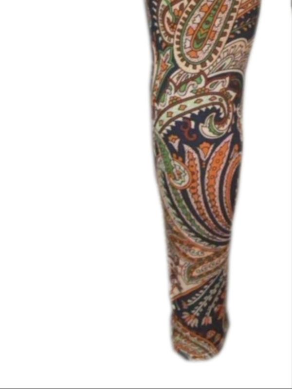 Plus Size Paisley Print Leggings, Boho Casual Comfy Elastic Waist Skinny Pants for Daily Holiday Vacation Wear, Women Plus Clothing for Summer Spring Fall