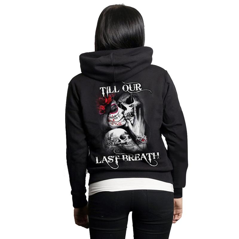 Skull Couple Hoodies, Him And Her Hoodie, Husband Wife Hoodie