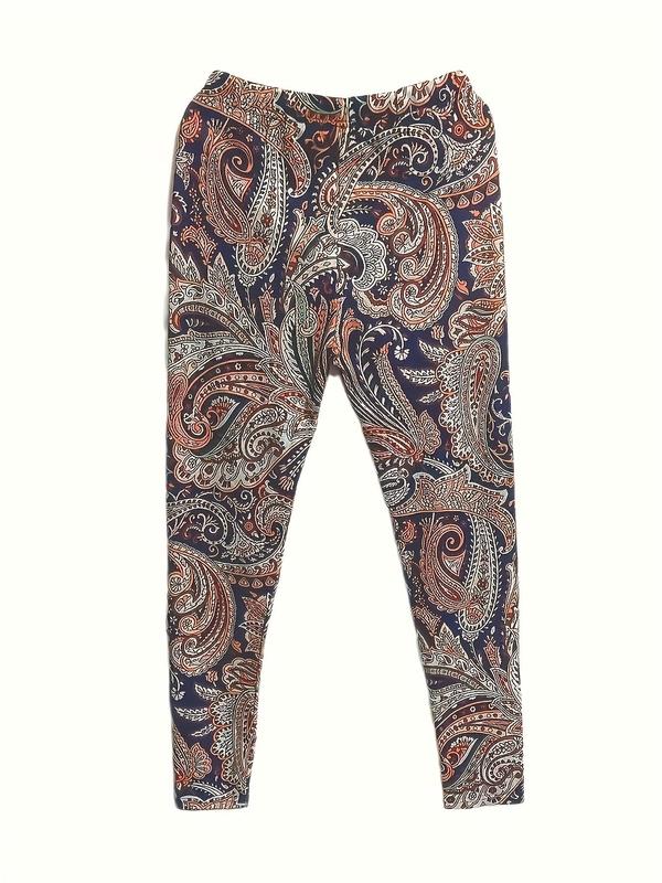 Plus Size Paisley Print Leggings, Boho Casual Comfy Elastic Waist Skinny Pants for Daily Holiday Vacation Wear, Women Plus Clothing for Summer Spring Fall