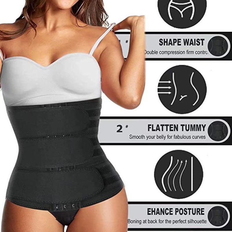 Women's Waist Trainer, 3-row Hook & Eye Closure Waist Cincher for Christmas Gift, Tummy Control Shaper, Waist Trainer for Women, Sports & Outdoor Accessories