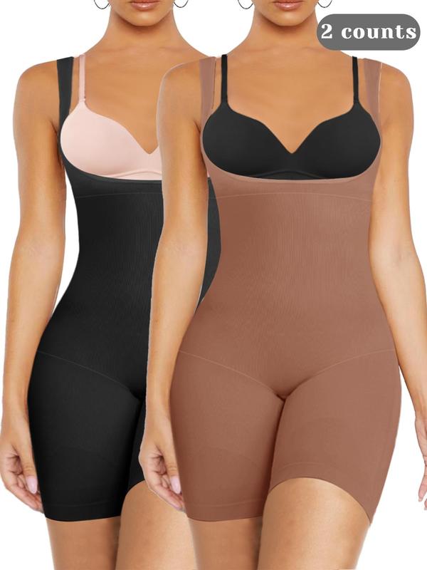 Women's Open Bust Tummy Control Shapewear Bodysuit Seamless Mid-Thigh Body Shapewear for a Snatched Waist Underbust Bodysuit Christmas