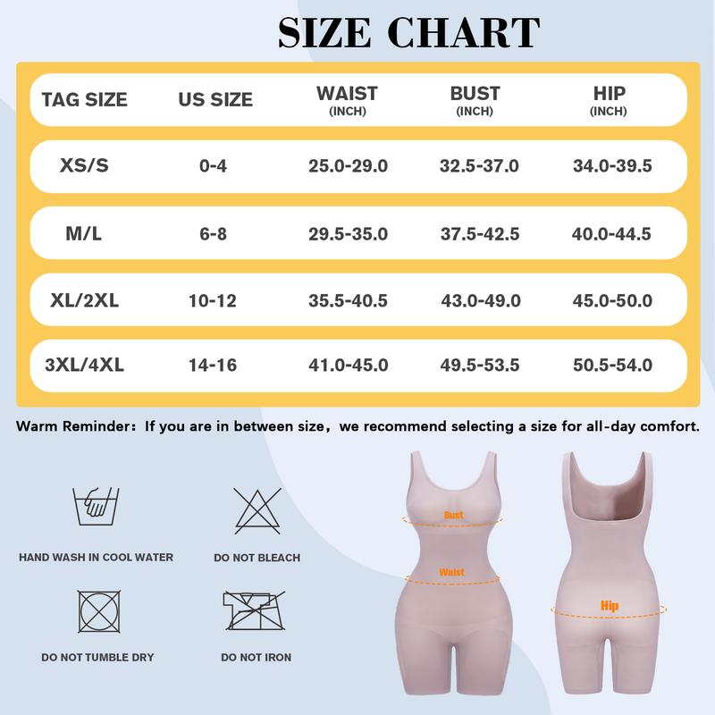 Women's Shapewear Bodysuit - Tummy Control Seamless Butt Lifting Workout Bodycon Shorts One Piece Body Shaper Jumpsuit