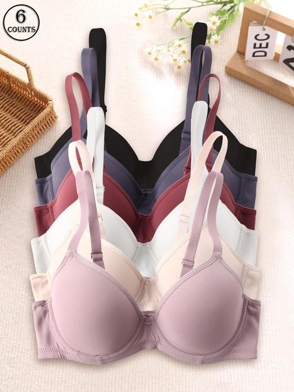 Women's Underwire Back To School Push Up Bra, Basic Adjustable Strap Plunge Lingerie, Fall Bralette, Lingerie Underwear Sets for Women, Women's Lingeries for Daily Wear 90s Clothes