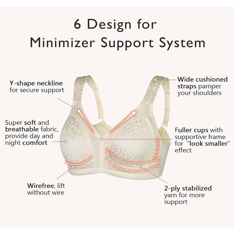 Women'Full Figure Minimizer Bras Large Busts Wirefree Non Padded