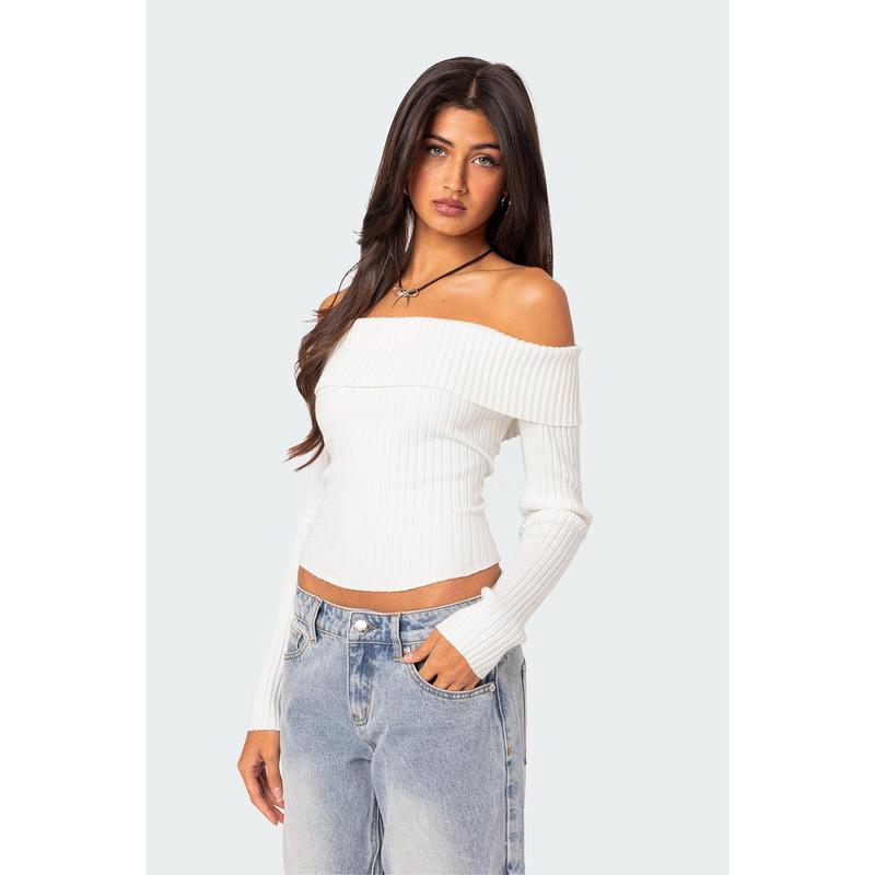 Lauren Knit Fold Over Top