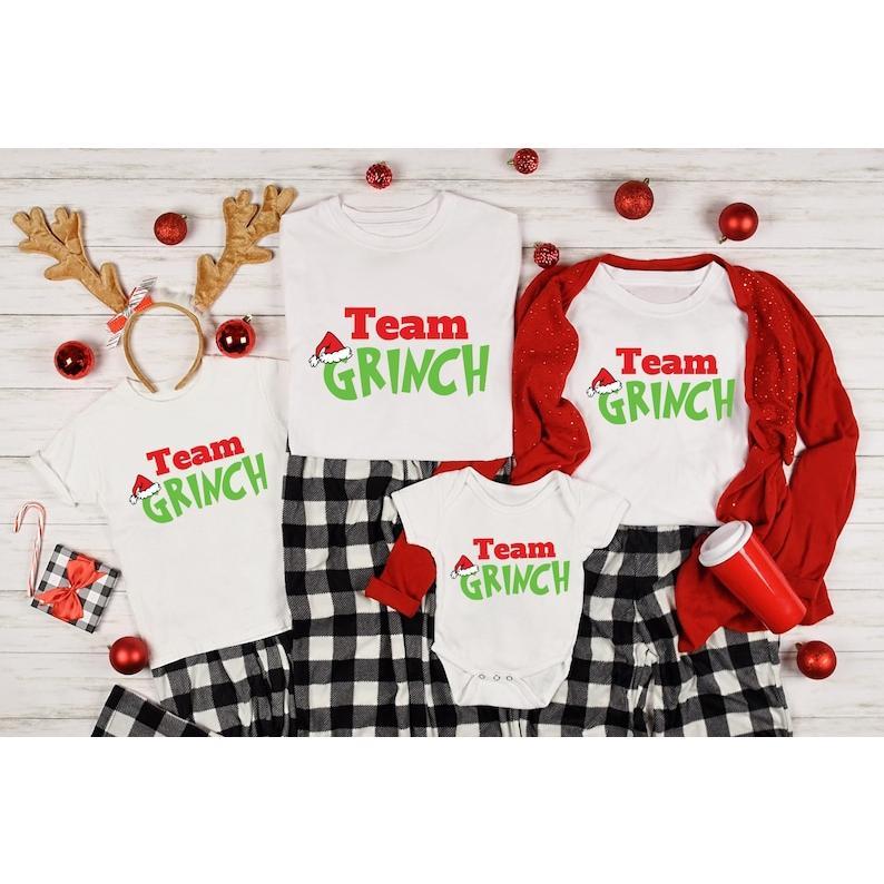 Team Grinch T-shirts Christmas, Family Christmas Matching Team Sweatshirt, Christmas Crewneck, Family Matching Shirt, Gift For Him