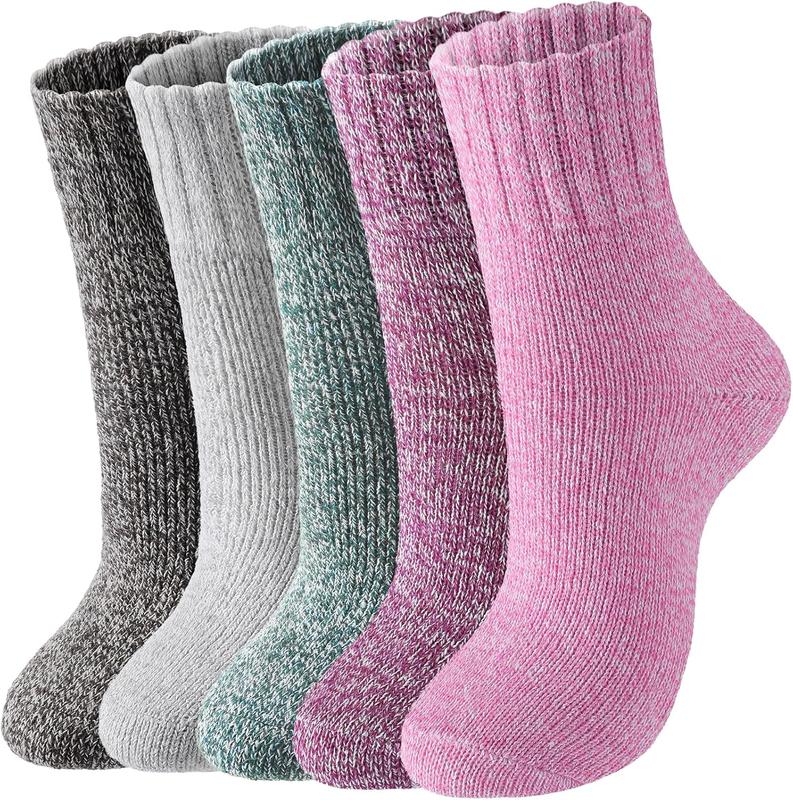 5 Pairs  Socks -  Socks for Women, Cozy Crew Socks, Warm Winter Socks for Women, Womens Vintage Socks, 6-10