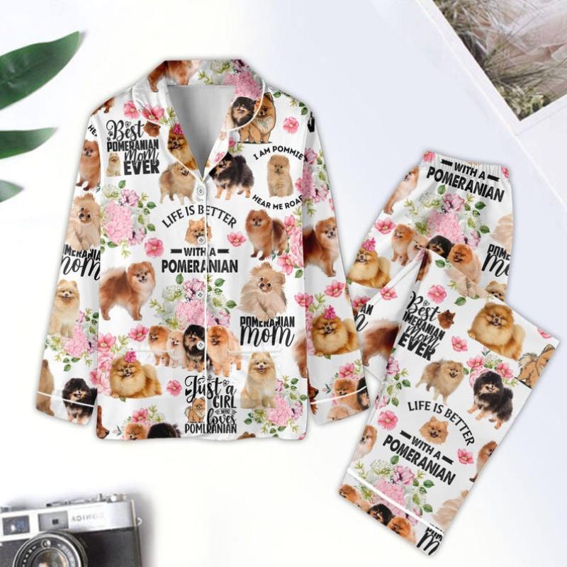 Christmas Pomeranian Dog Pajamas Set, Cute Dog Lover Pajamas Family, Pomerania Mom Pajamas, Pomeranian Dad Pajamas, Pomeranian Dog Gift