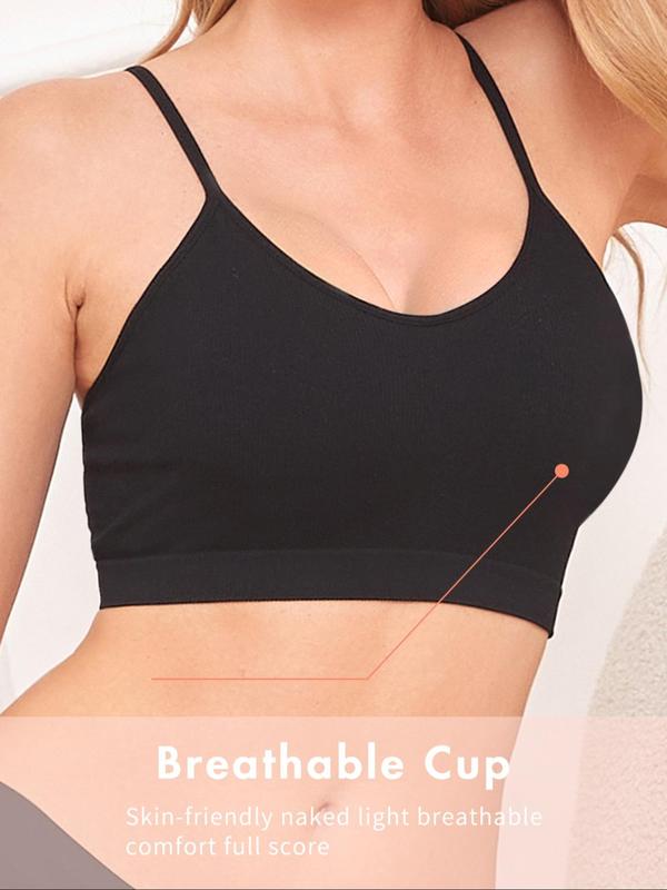 Women's Solid Adjustable Strap Bra, Push Up Bra, Casual Comfortable Breathable Skin-friendly Lingerie Top For Daily Wear, Women's Bralette For All Seasons