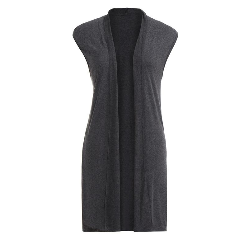 Women's Lightweight Casual Sleeveless Open Front Tunic Vest Long Cardigan Tops Coat