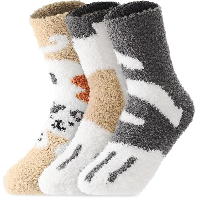 Fuzzy Socks for Women, Fluffy Soft Slipper Socks, Winter Funny Animal Cozy Socks, Womenswear Birthday Gift Womenswear Birthday