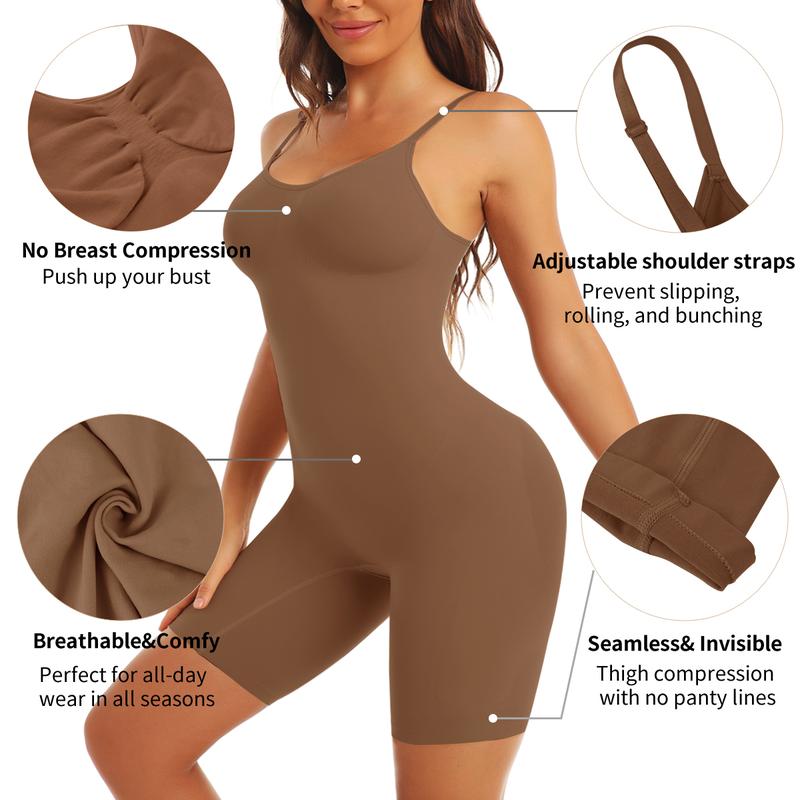 EUYZOU Shapewear Bodysuit for Women Tummy Control - Butt Lifting Fajas Full Body Shaper Seamless Thigh Slimmer Shorts Compression Soft Womenswear Adjustable