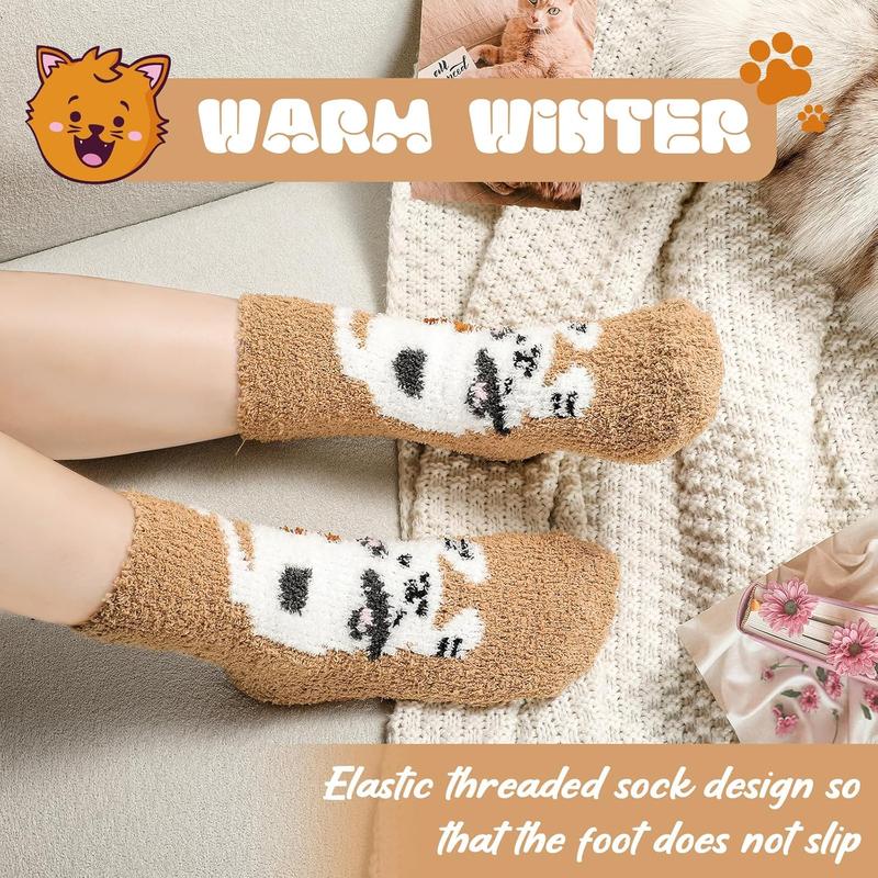 Fuzzy Socks for Women, Fluffy Soft Slipper Socks, Winter Funny Animal Cozy Socks, Womenswear Birthday Gift Womenswear Birthday