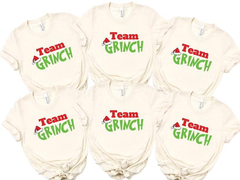 Team Grinch T-shirts Christmas, Family Christmas Matching Team Sweatshirt, Christmas Crewneck, Family Matching Shirt, Gift For Him