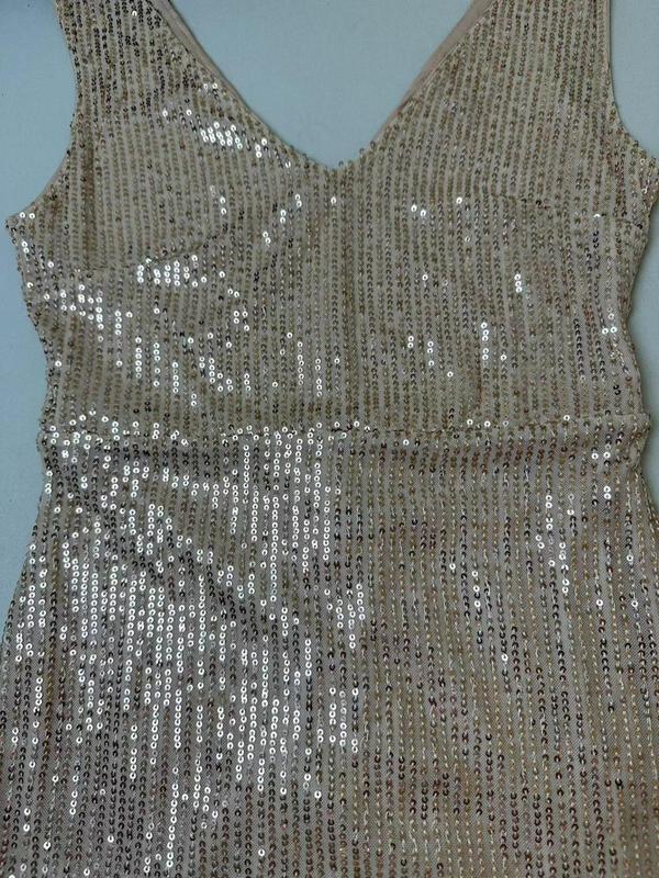 Women's Glitter Sequin Backless Tank Dress, Elegant Deep V Neck Sleeveless Bodycon Dress for Evening Party & Banquet, Ladies' Clothes for All Seasons