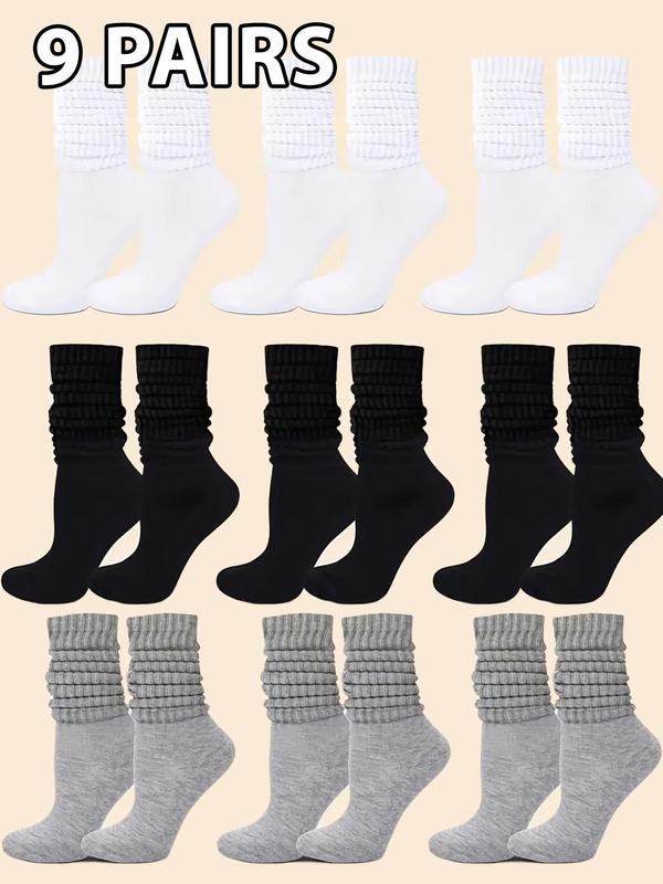 Women's Mixed Color Mid-calf Socks, 2024 New Style Casual Comfy Breathable Keep Warm Socks for Fall and Winter Daily Wear, Women's Socks for All Seasons