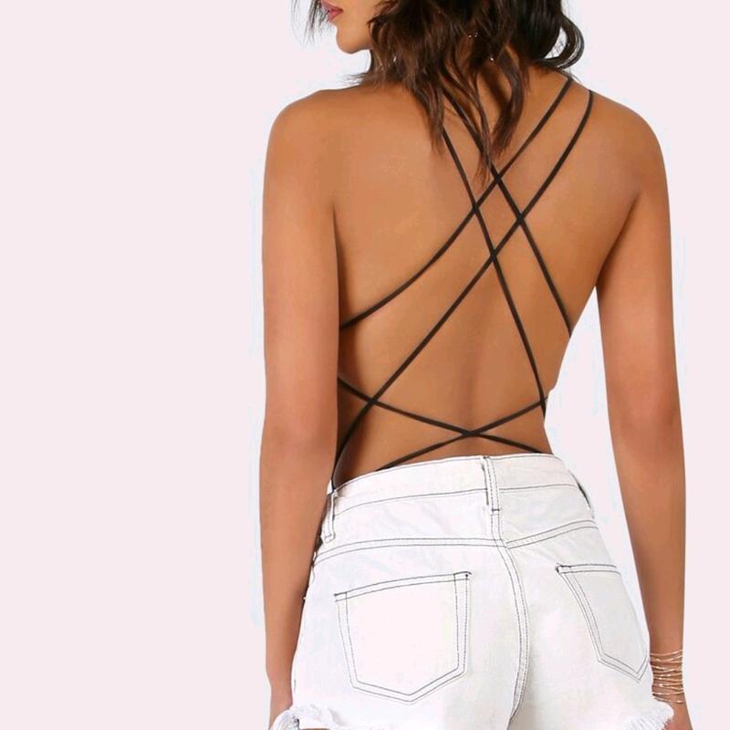 BAE Strappy Open-Back Cheeky Bodysuit for Women - Strappy Tops - Womenswear Backless