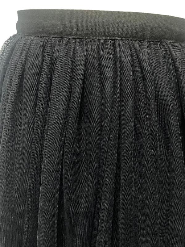 Women's Plain Ruffle Hem Tulle Skirt, Elegant High Waist Long Skirt for Beach Holiday Vacation, Ladies Clothes for All Seasons